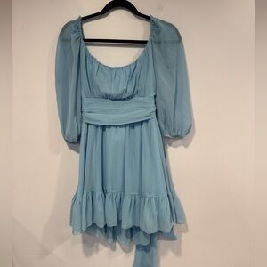 Blue Puff sleeve Lucy‎ in the Sky long sleeve dress